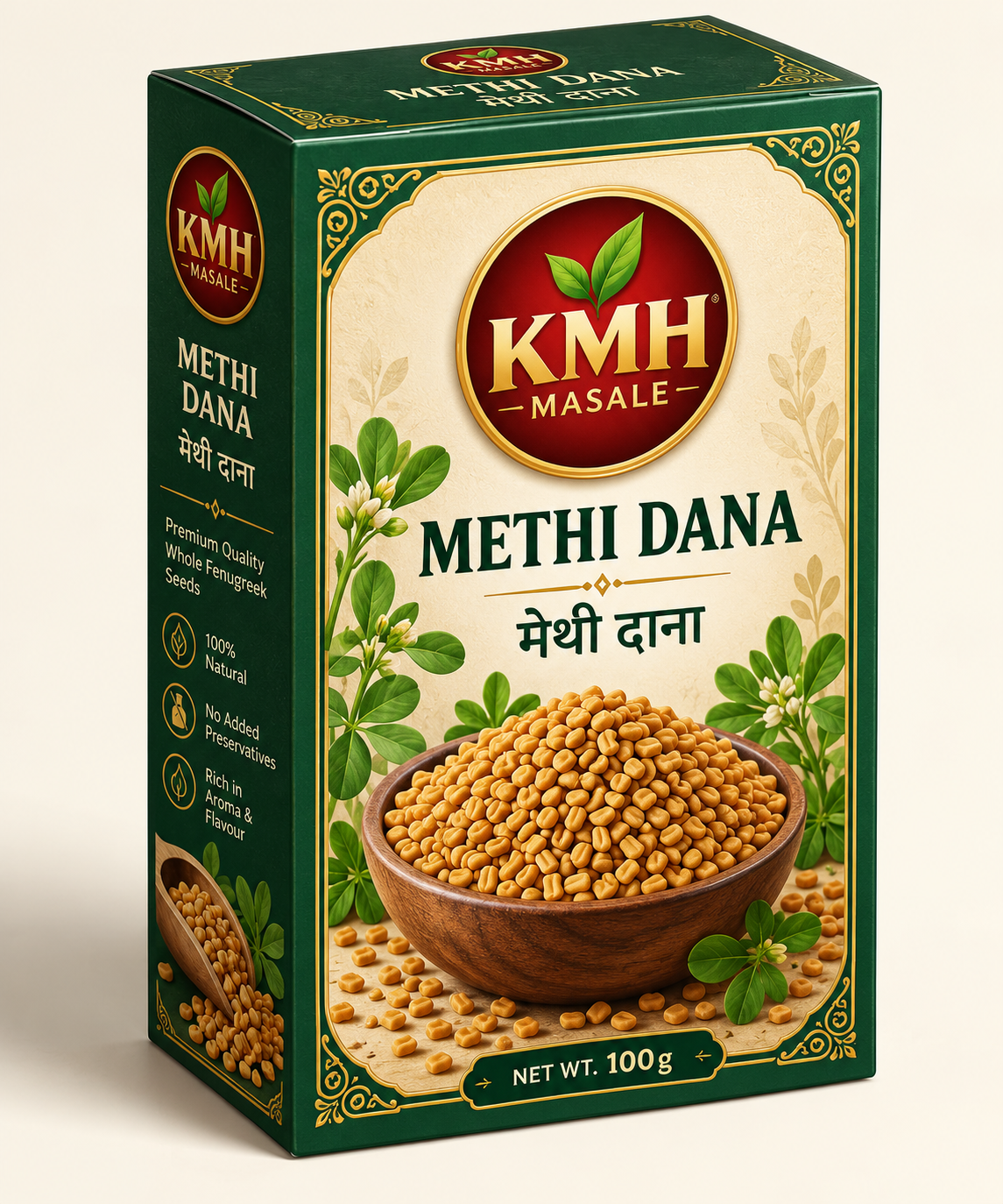 KMH Masale Methi Dana packaging